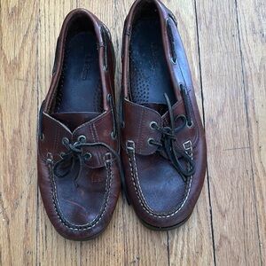LL BEAN Brown Leather Men's Boat Shoes